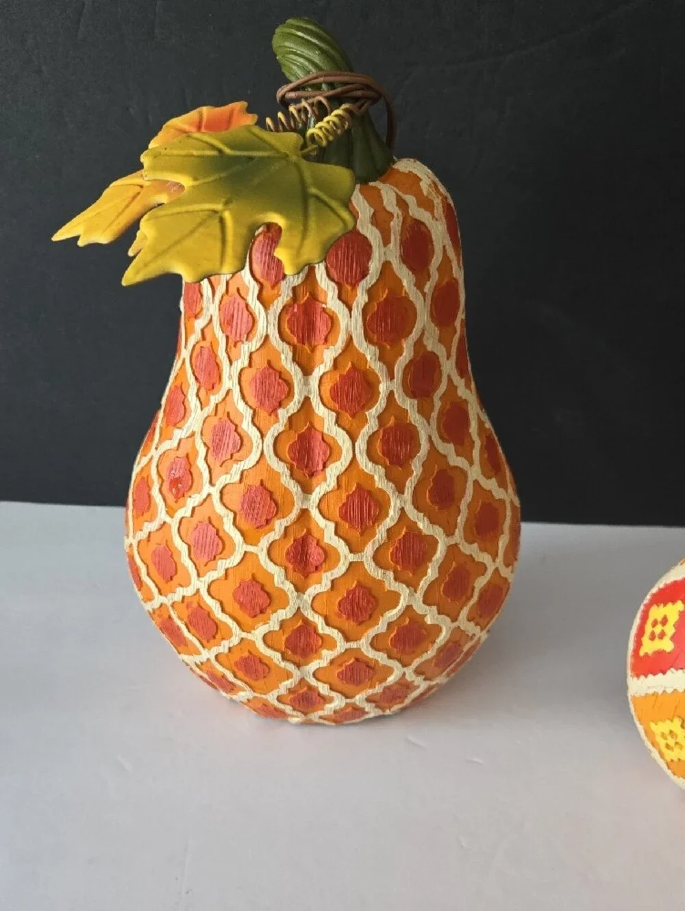 Robert Stanley Design Autumn Resin Mosaic Decorative Pumpkin & Gourd Set